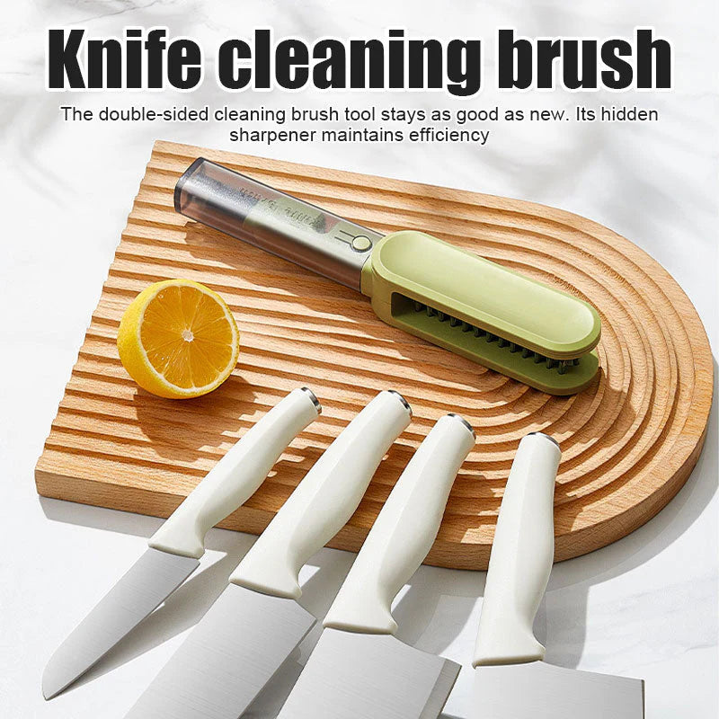 Knife cleaning brush