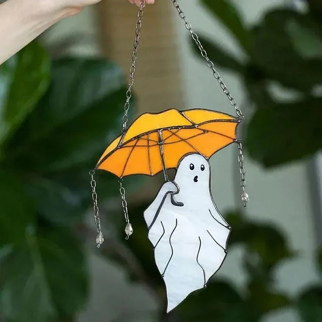 Funny Halloween Ghost with Umbrella