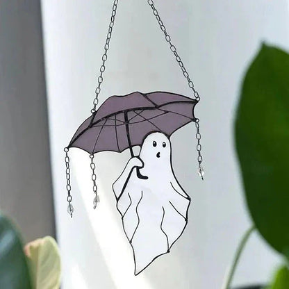 Funny Halloween Ghost with Umbrella